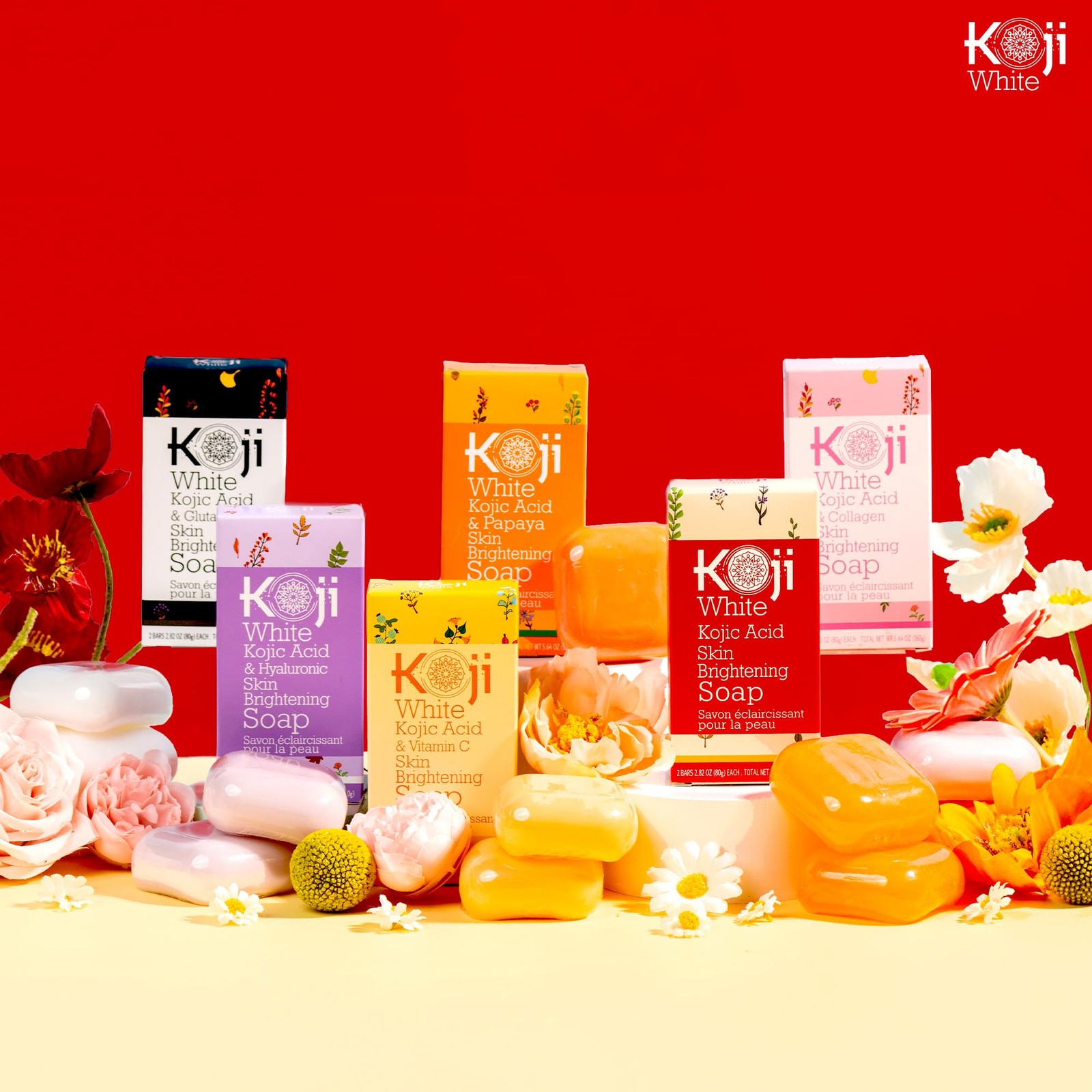 Koji White Kojic Acid & Glutathione Skin Brightening Soap for Body & Face