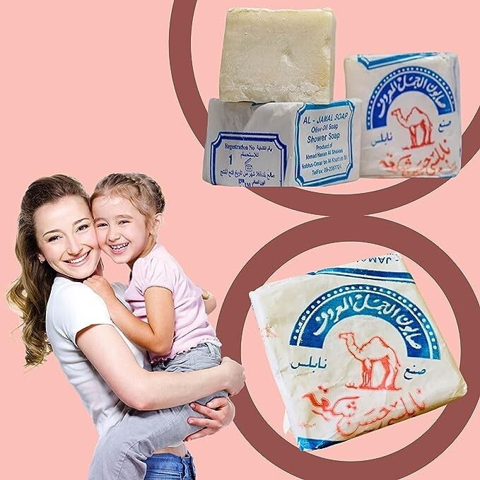 Al-Jamal ~Palestinian Olive Oil Soap Bar West Bank Holy Land Natural (6 Count)