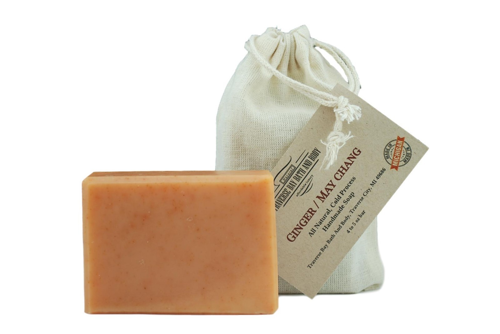 Ginger May Chang, all natural handmade soap, Cold process, Large 5.5-6 oz