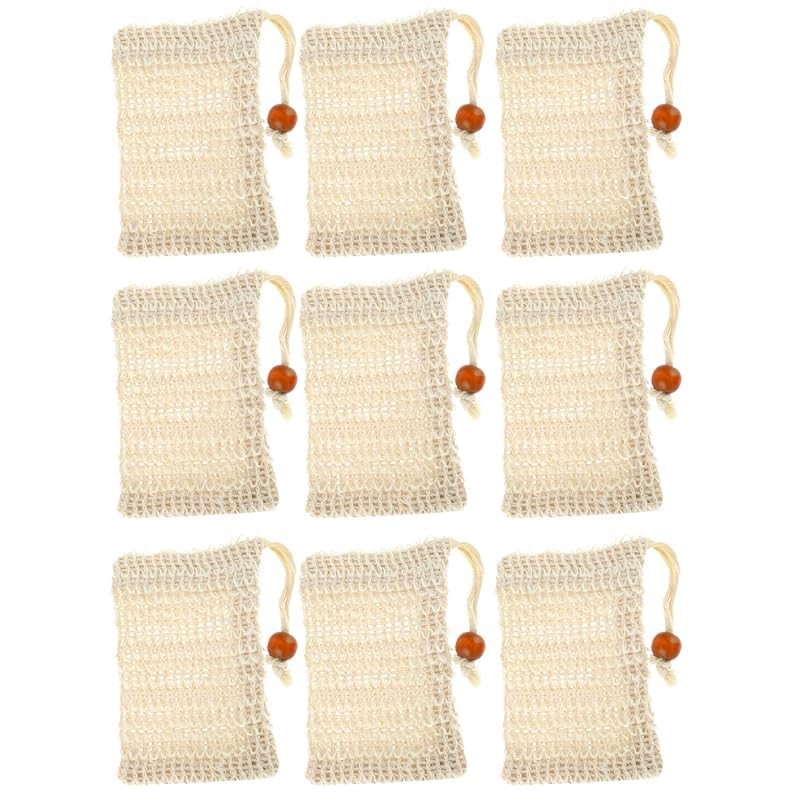9 Pack Cotton Linen Soap Pouch (5.51″x3.54″) – Natural Sisal Exfoliating Soap…