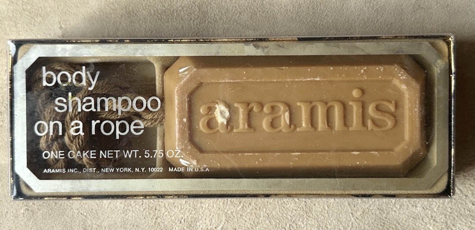 Vintage Aramis Body Shampoo On A Rope 5.75oz Bar Soap New In Box NOS