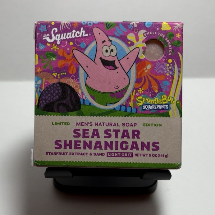DR. Squatch SpongeBob SquarePants Men’s Natural Soap Starfruit Scent 5 oz