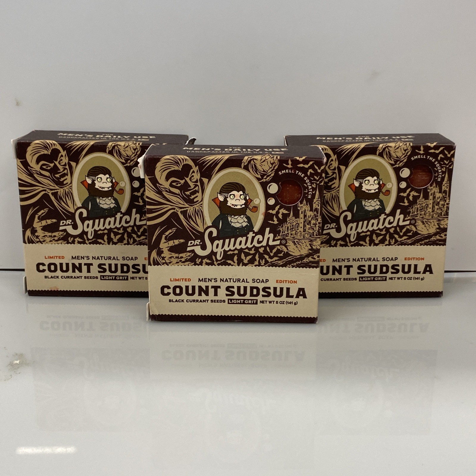 Dr. Squatch Limited Edition Count Sudsula 5 oz Bar Of Men’s Soap LOT OF 3 Bars