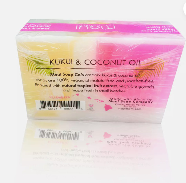 Maui Soap Co – Plumeria Bar Soap with Kukui & Coconut Oil 6oz (2 bar)