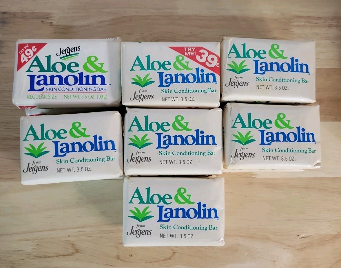 Lot Of 14 Vintage Jergens Aloe & Lanolin Skin Conditioning Bar Soap 3.5oz Size