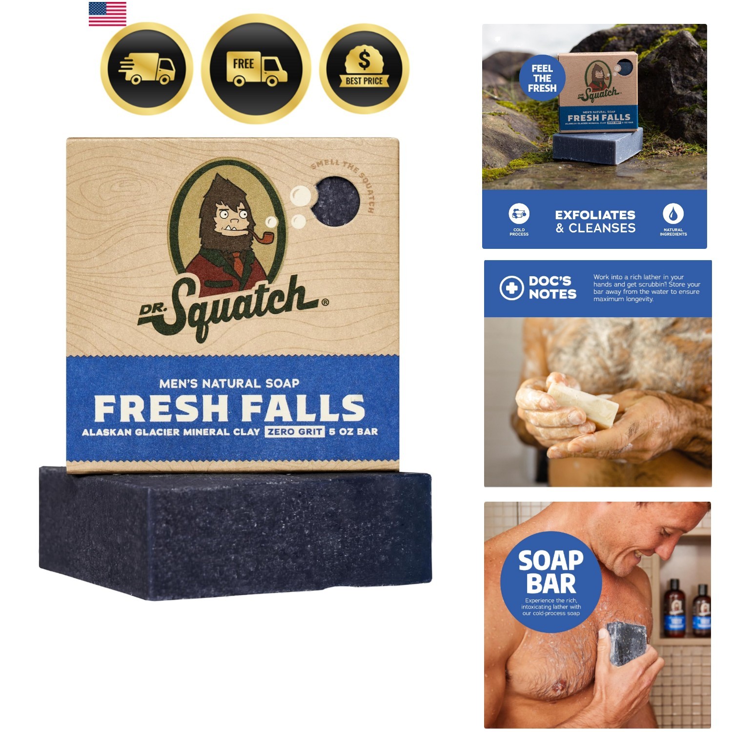 Natural Men’s Bar Soap – Cold Process Body Soap Bar with Natural Oils – Gifts…