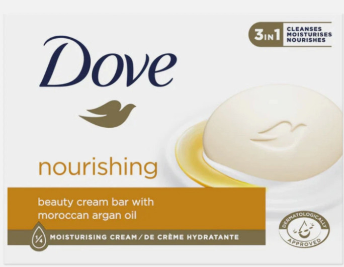 Dove Nourishing Beauty Cream Bar with Moroccan Argan Oil 3.17oz Brand New