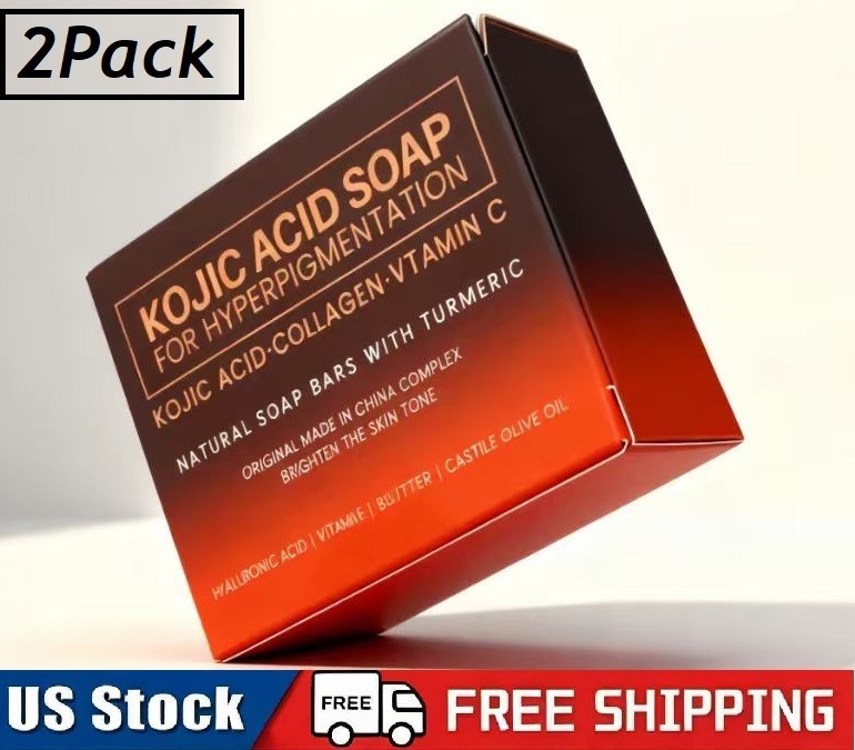 Kojic Acid Soap Clean Face Soap Brighten Skin Tone Fade Dark Spot 2 Pack USA