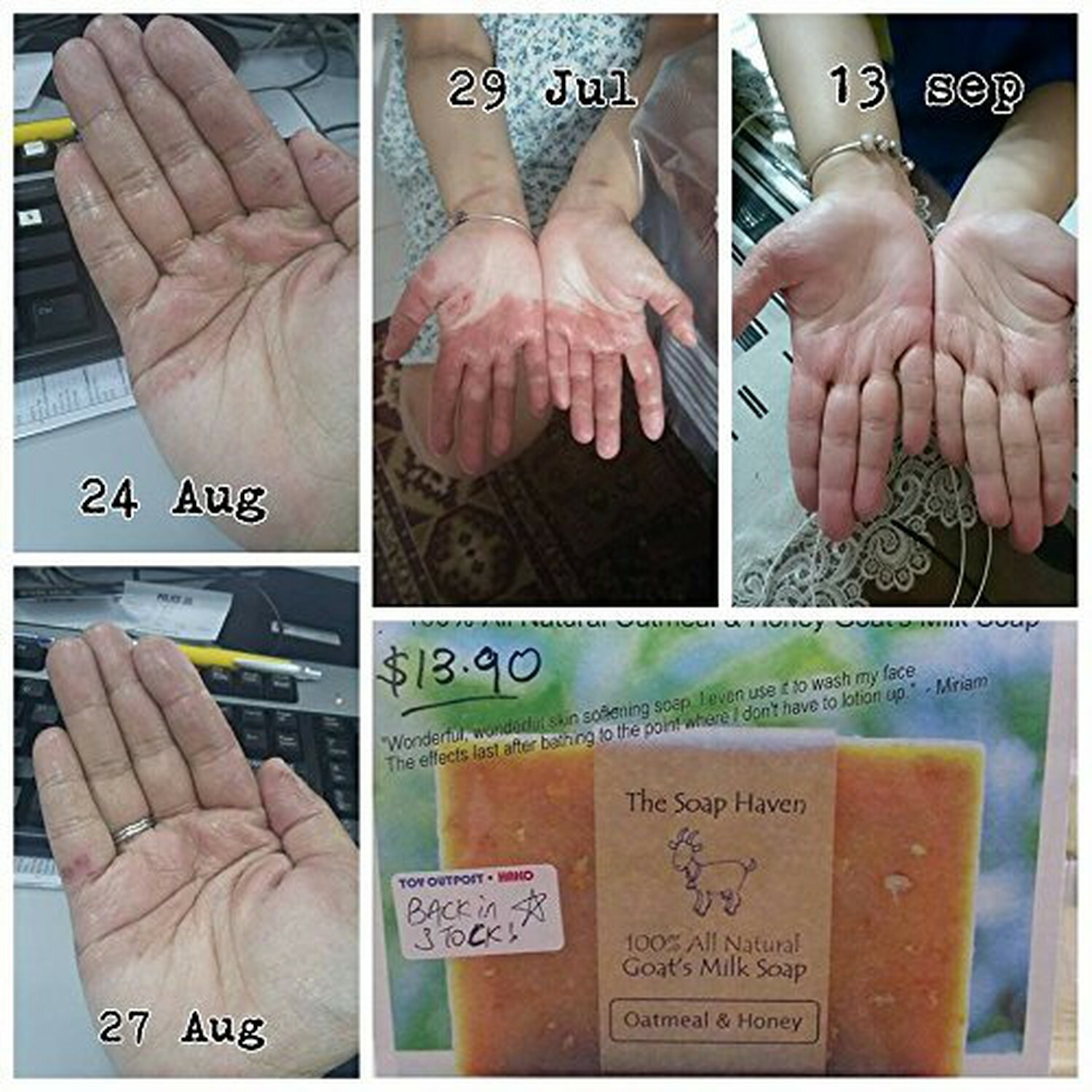 4 Bars of All Natural Oatmeal & Honey, Fresh Goat Milk Soap for Eczema. FRAGR…