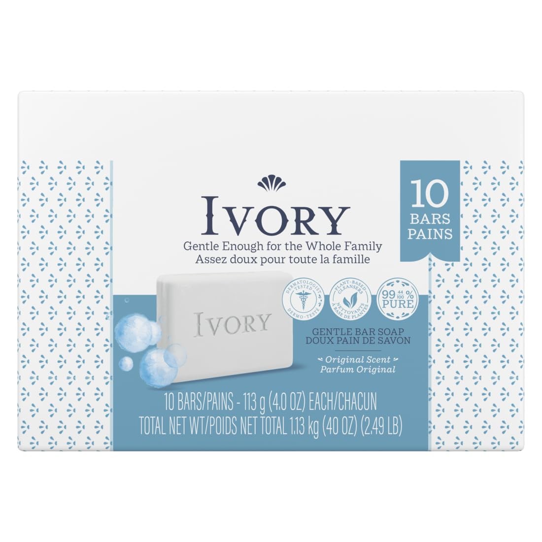 Clean Original Bar Soap, 4 Ounce, 10 Count (Pack of 2) Total 20 Bars