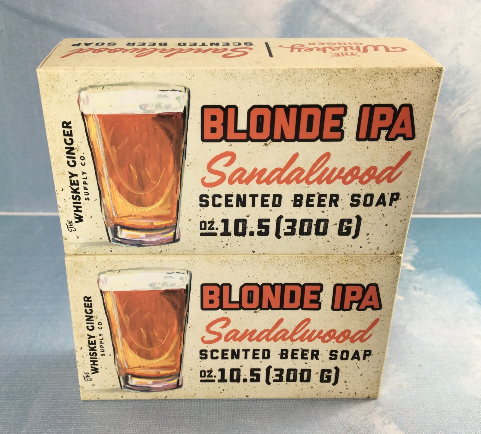 The Whiskey Ginger Co. Sandalwood Beer Soap, 2 Pack, 10.5 oz (300 g) Each