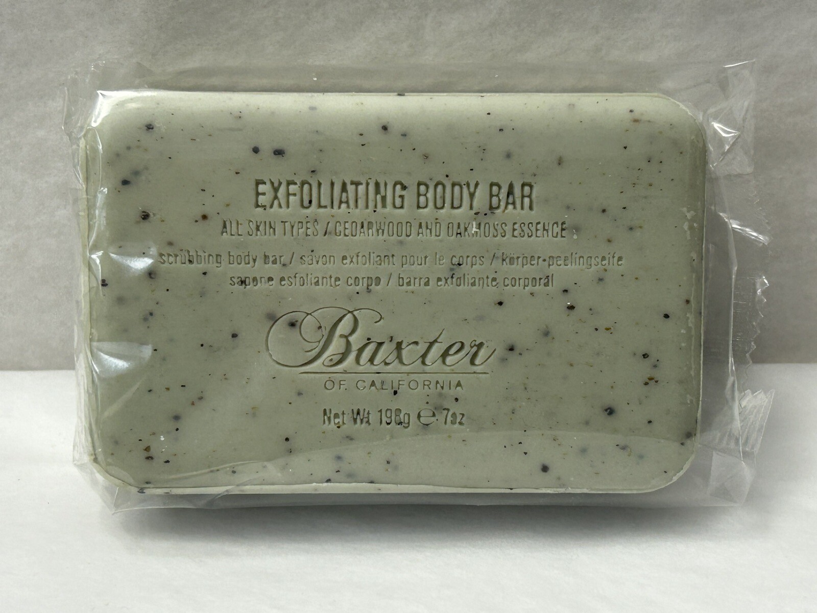 New Baxter of California Exfoliating Body Bar Cedarwood & Oakmoss 198g 7oz