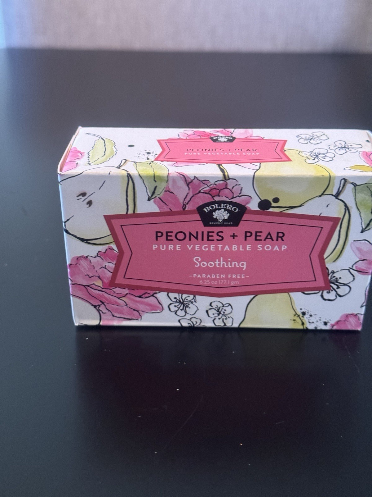 Bolero Beverly Hills Peonies & Pear Pure Vegetable Soap 6.25oz Paraben-Free