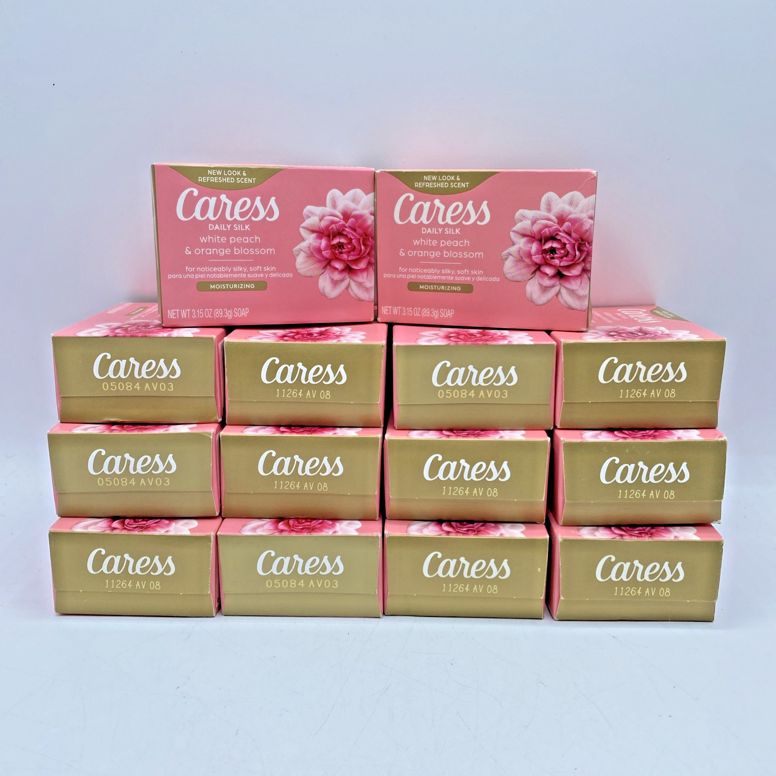Caress Daily Silk White Peach and Orange Blossom Moisturizing Bar Soap Lot of 14