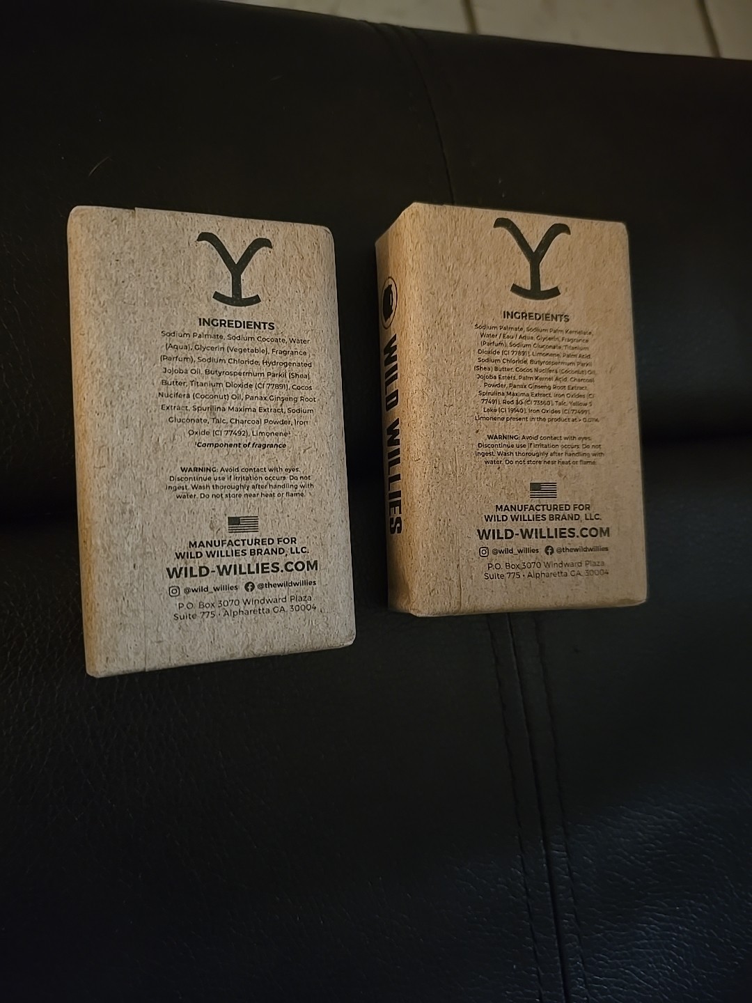 2 YELLOWSTONE Wild Willie’s Bar Soap Aspen Trail & Sunrise Ridge Western (K89)