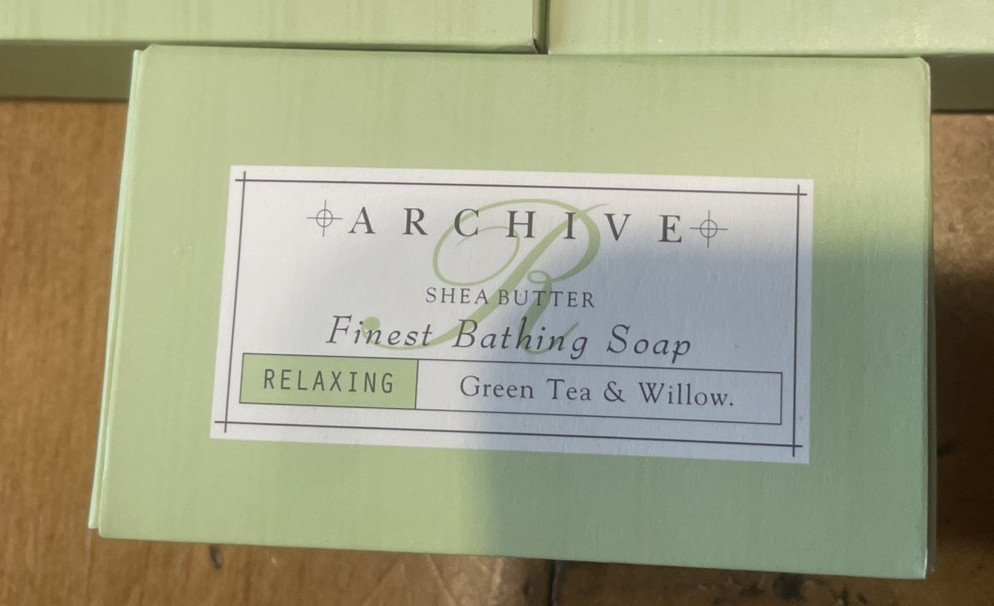 Archive Shea Butter Relaxing Green Tea & Willow Bath Soap – 2 oz Each (Lot of 7)