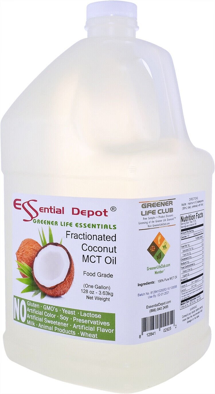Coconut Oil (fractionated) – 1 Gallon – Finest Quality