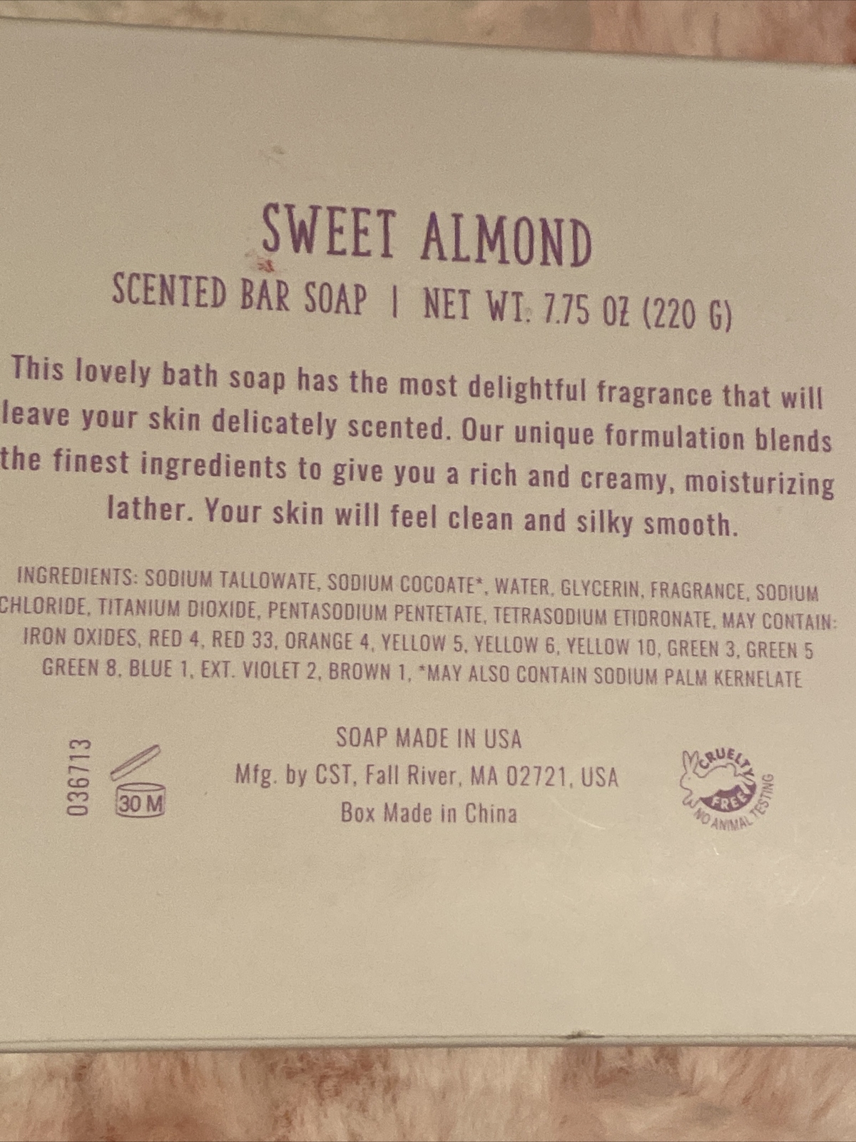 CST 🇺🇸 SWEET ALMOND SCENTED SOAP 7.75oz DECORATIVE EASTER BOX