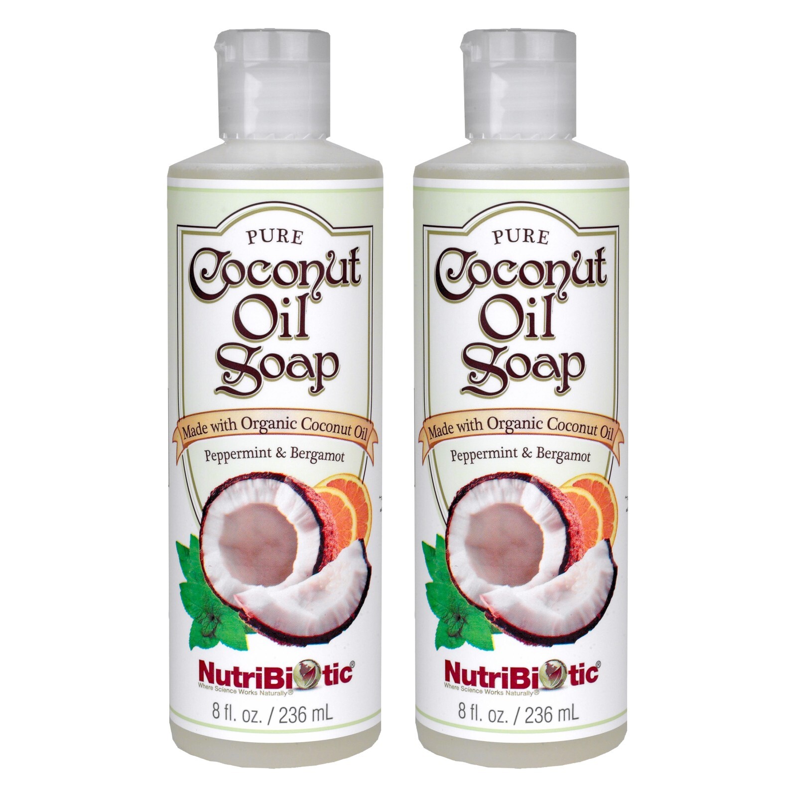 NutriBiotic – Organic Coconut Oil Soap, Peppermint & Bergamot – Free of Sulfates