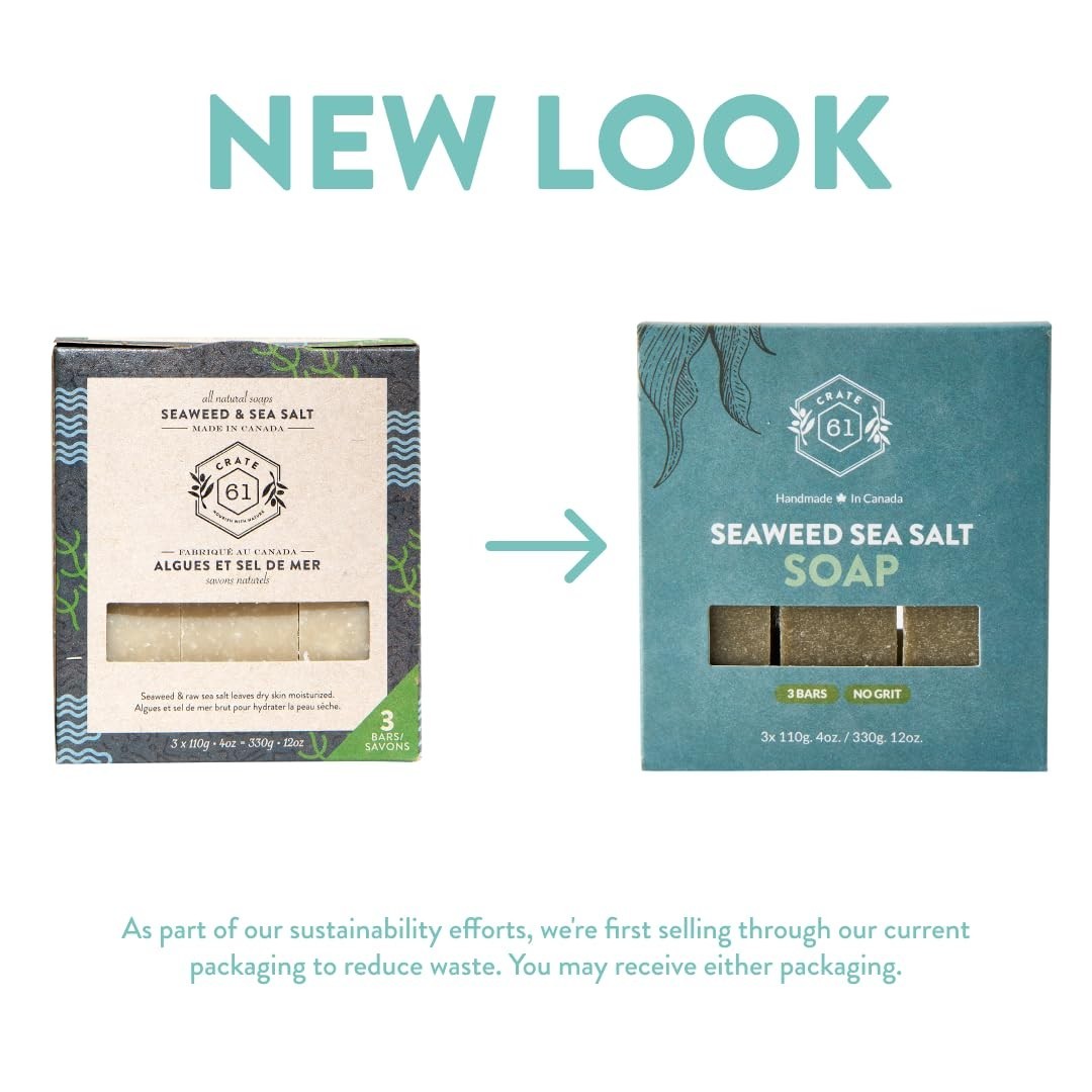 Gentle Seaweed & Sea Salt Soap – Natural, , and Biodegradable 3 Pack