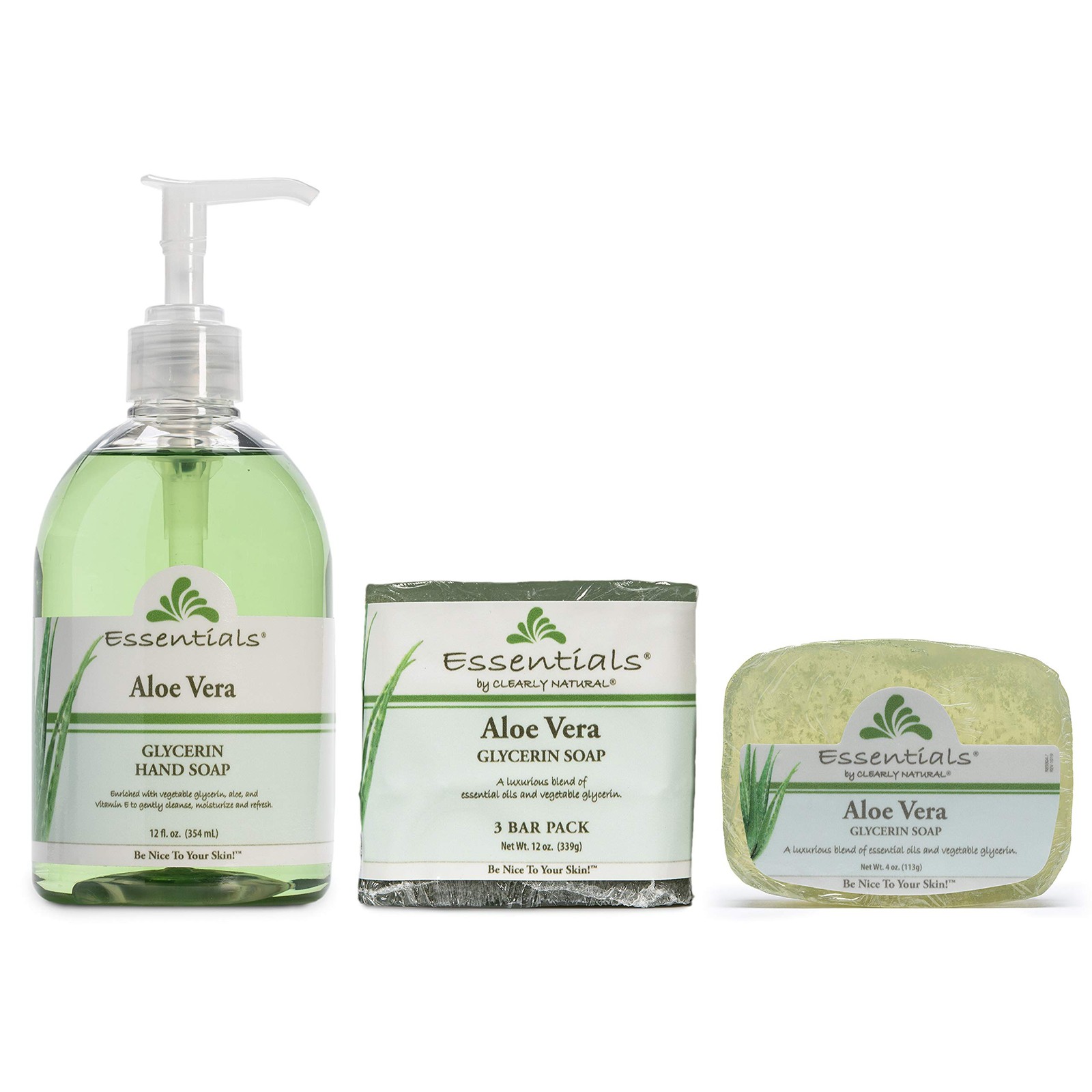 Aloe Vera Glycerin Soap Bar, 12 oz, 3 Count – Moisturizing & Gentle Cleanser