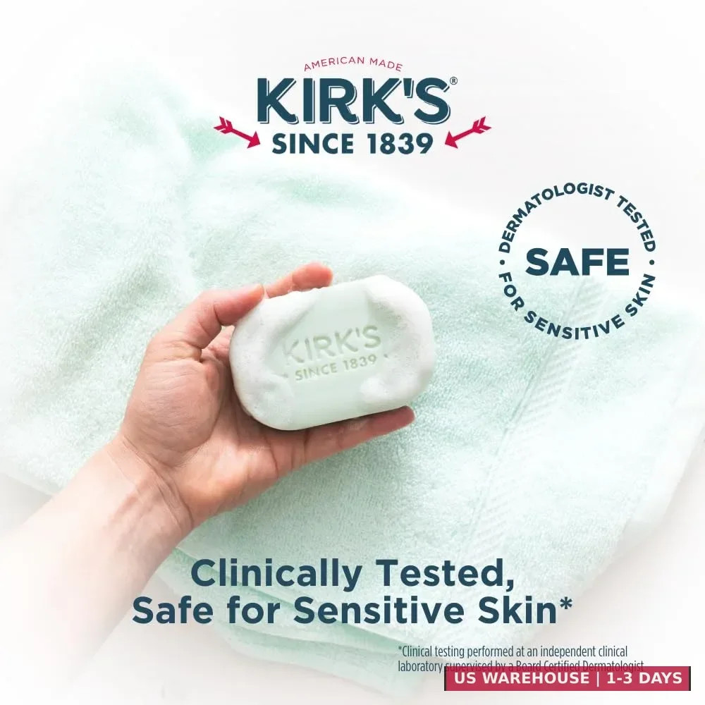 Kirk’s Castile Bar Soap for Men, Women & Children – Made with Premium Coconut Oi