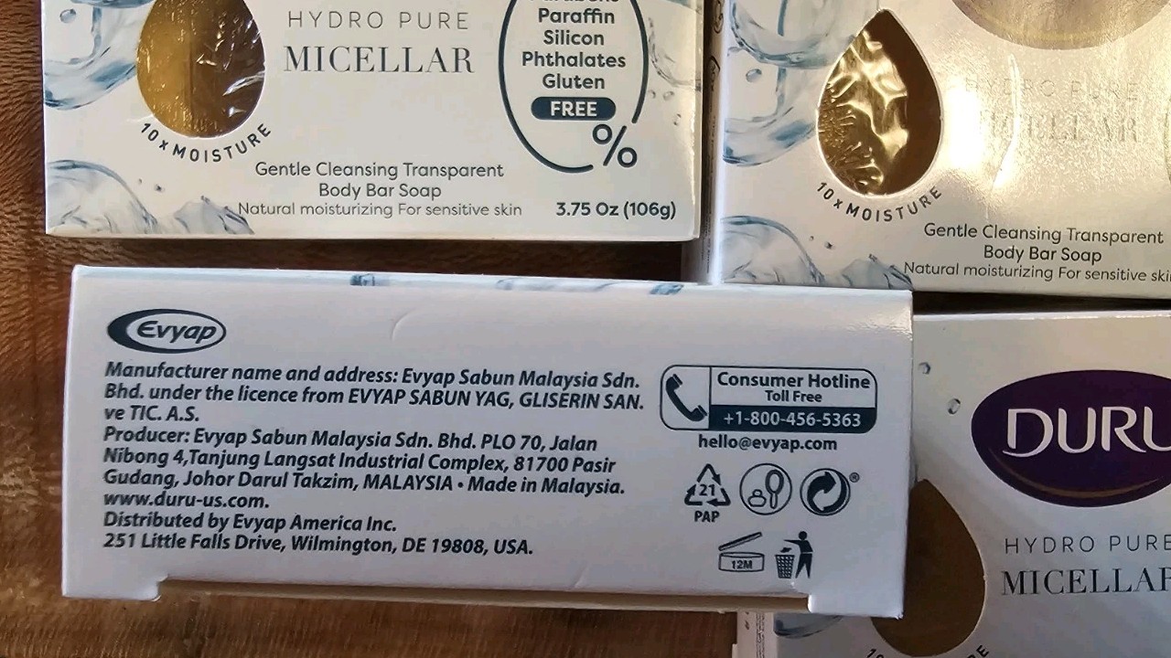 4x DURU ALOE VERA Hydropure Gentle Cleansing Body Bar Soap 3.75oz Ea.