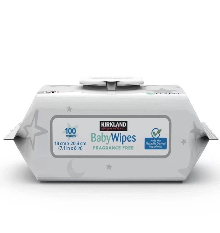Kirkland 100 Baby Wipes Re-sealable Non-flushable Dated: 07/2026 Hypoallergenic
