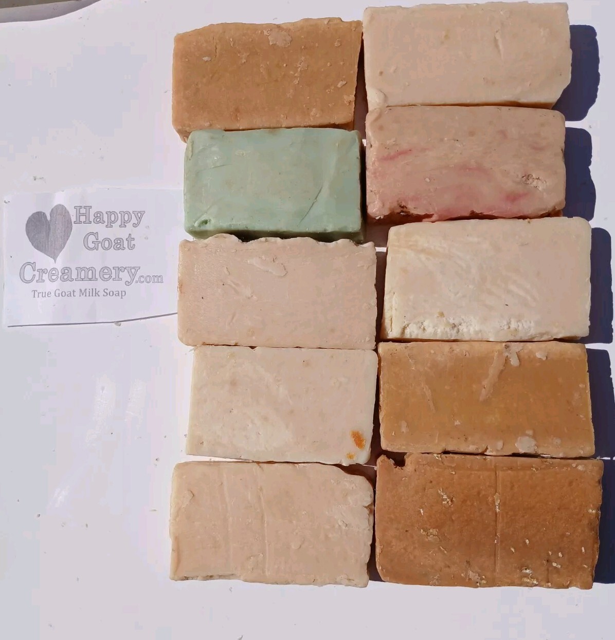 10 BARS RAW GOAT MILK SOAP PURE ESSENTIAL OILS HAPPY GOAT CREAMERY CHEAP BULK LO