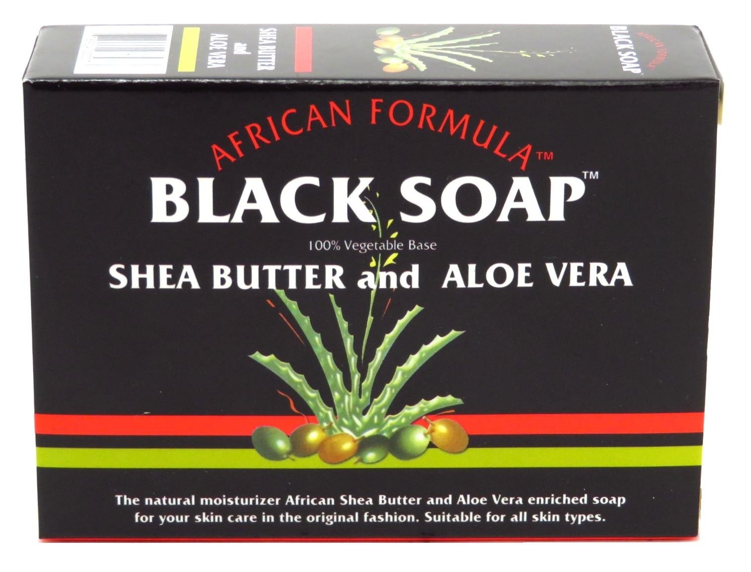 Black Soap Shea Butter Aloe Vera 3.5 Ounce Pack of 6