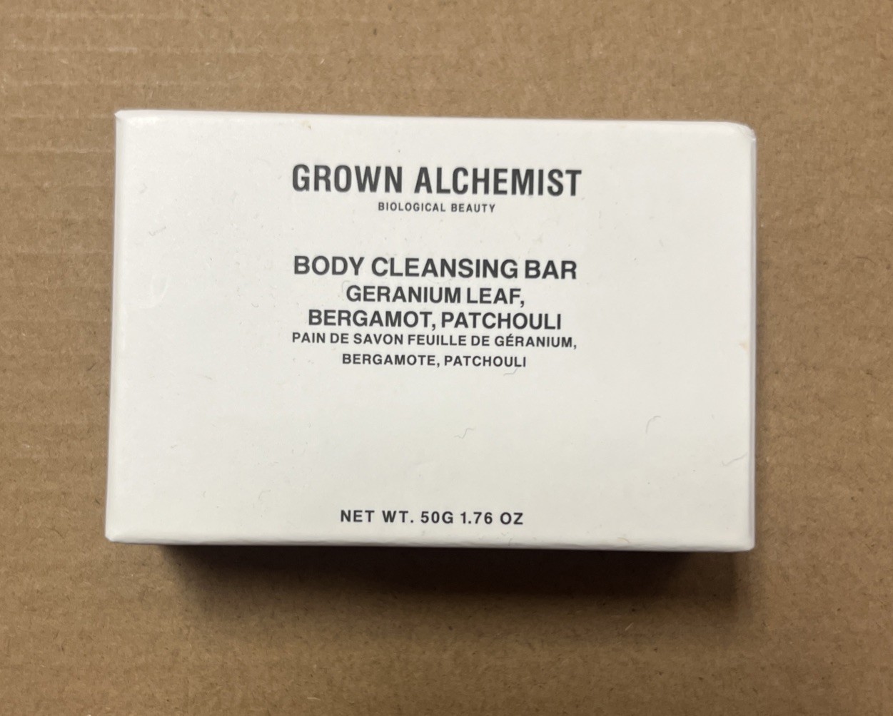 Grown Alchemist Body Cleansing Bar Geranium Leaf Bergamont Patchouli 1.76oz Mini