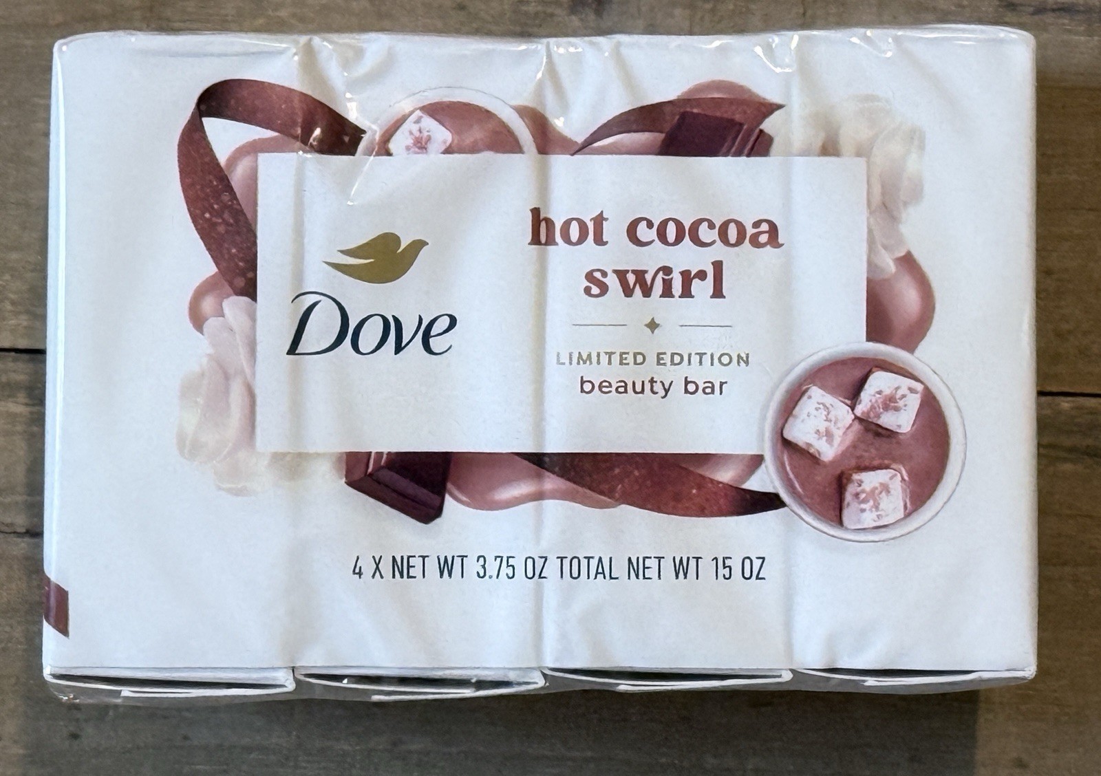 Dove Holiday Treats HOT COCOA SWIRL Bar Soap Limited Edition 4-Bar Pack