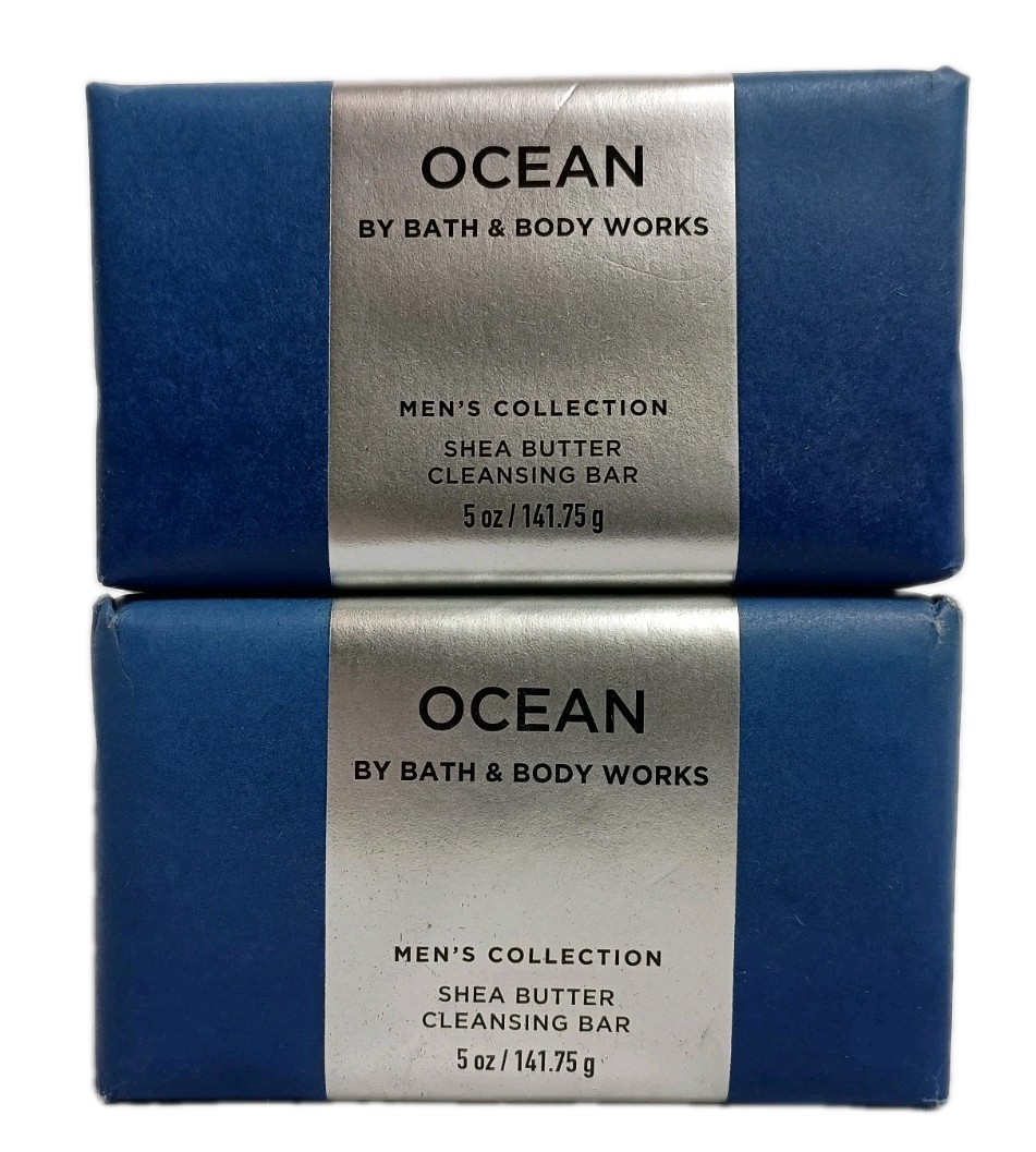 2X OCEAN Men’s Collection Bath & Body Works Bar Shea Butter Cleansing Soap 5 Oz.