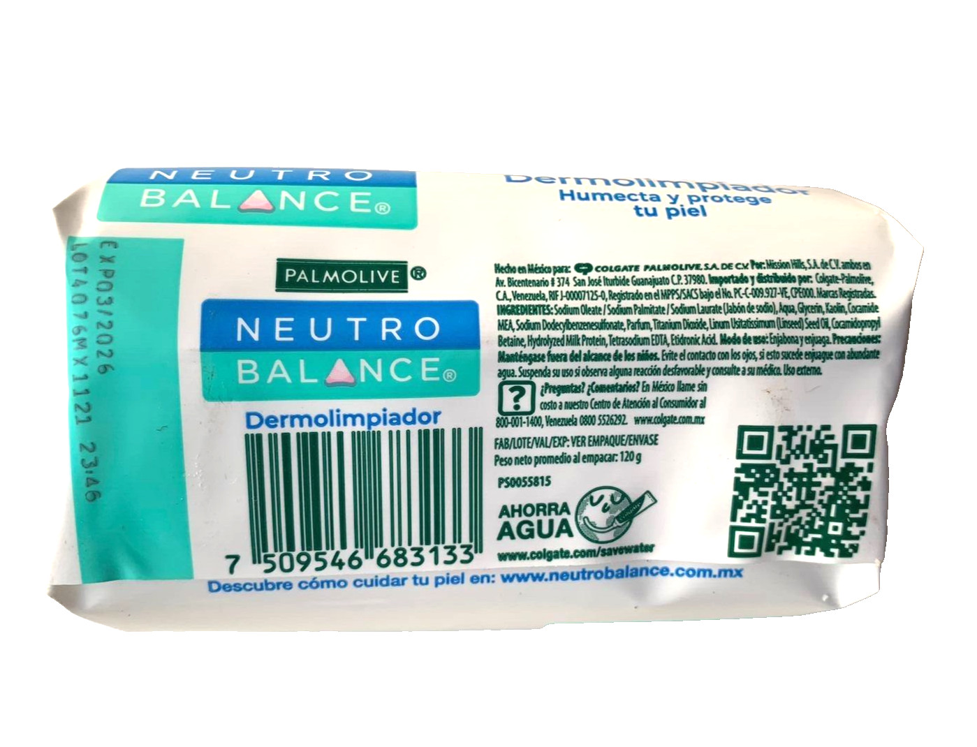 Palmolive Neutro Balance Soap Dermolimpiador 120g/4.23oz