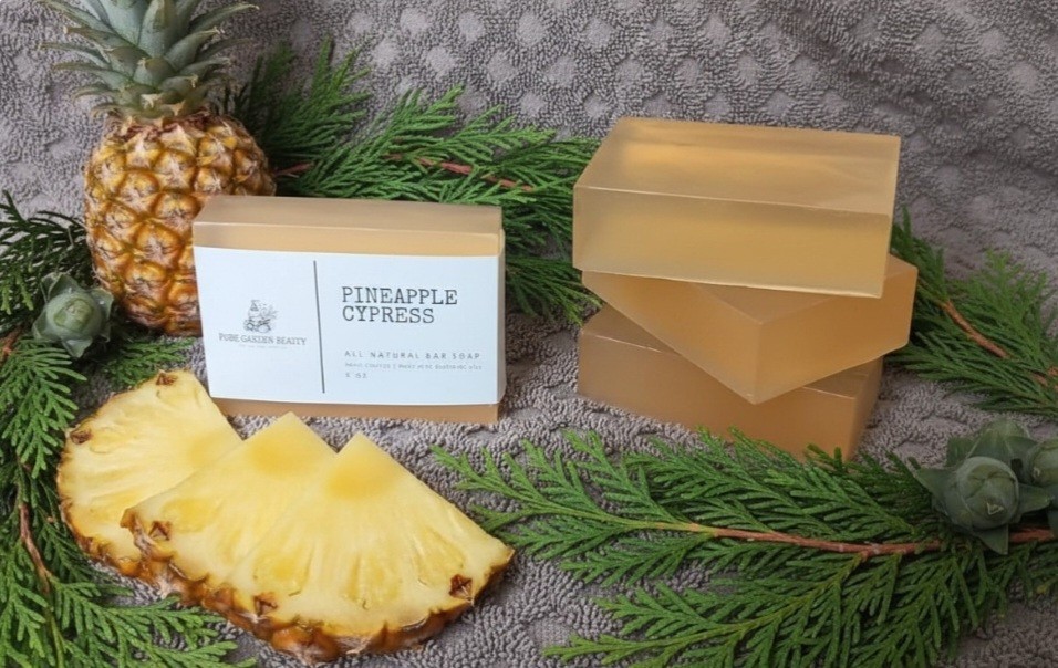 Pure Garden Beauty Pineapple Cypress All Natural Bar Soap 3 oz