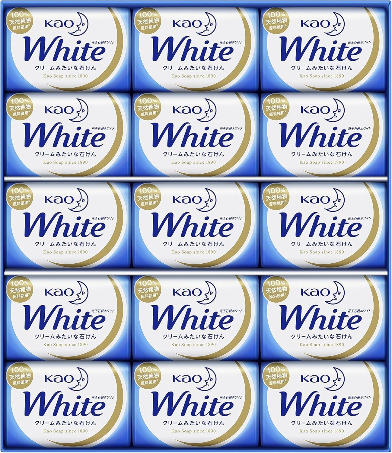 Kao White Soap Gift Set 15 Bars 85g Each Moisturizing Bath Soap Made in Japan
