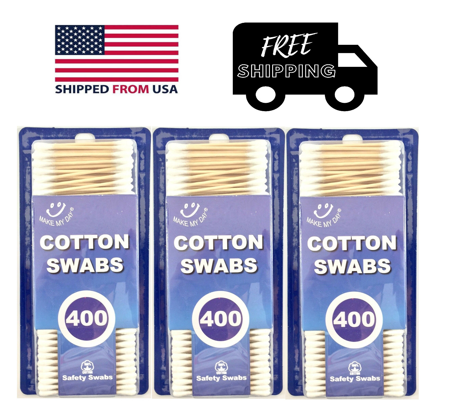 Wood Sticks Cotton Swabs 100% Cotton Tips Wooden Double Q Tip 1200pcs