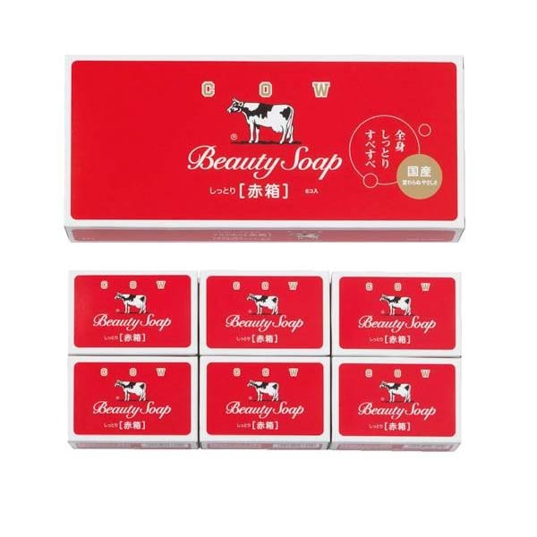 Cow Brand Beauty Soap Red Box 90g x 6 pcs Set Made in Japan Moisturizing Rose