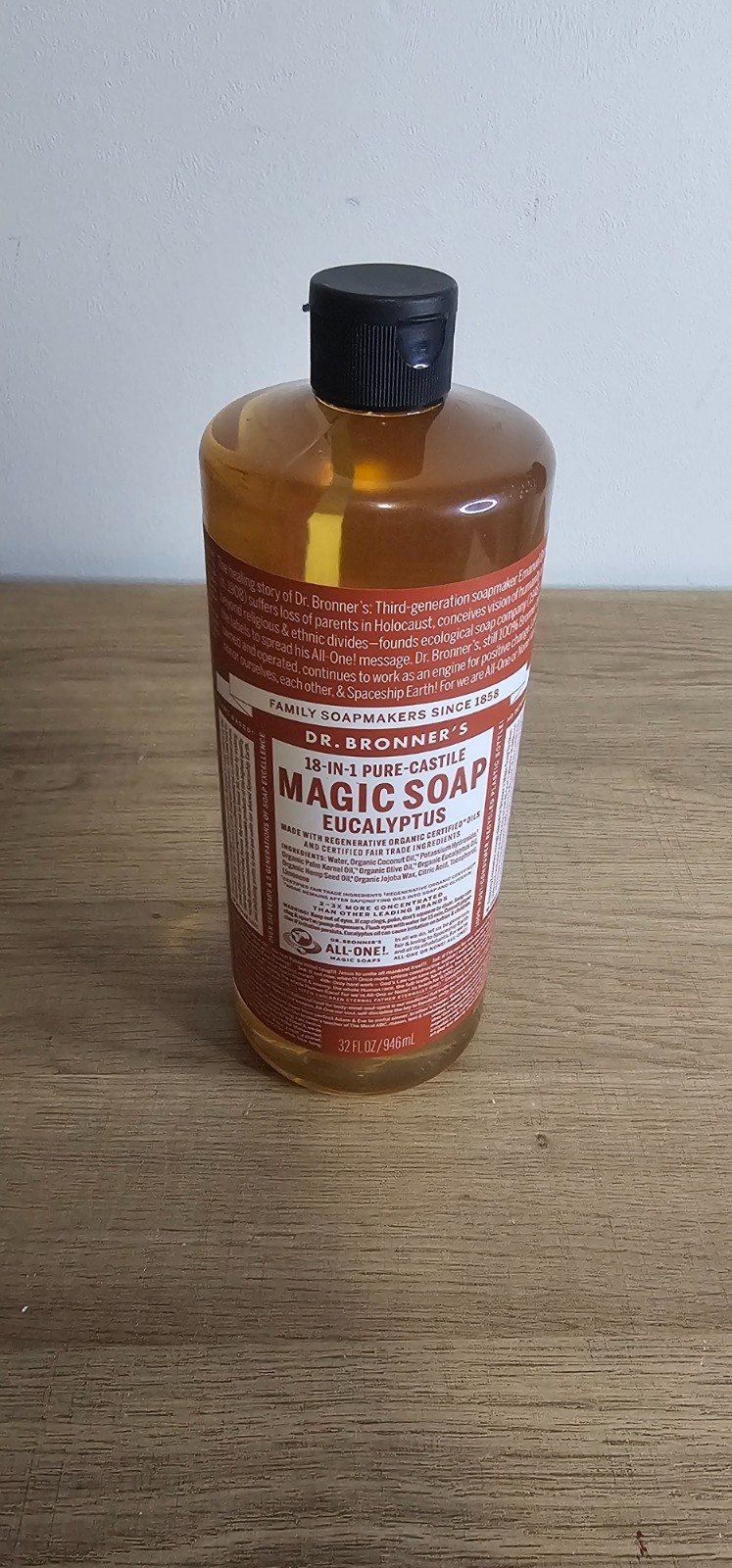 Dr. Bronner’s Pure-Castile Organic Liquid Soap Hemp Eucalyptus 18-in-1 32 FL OZ