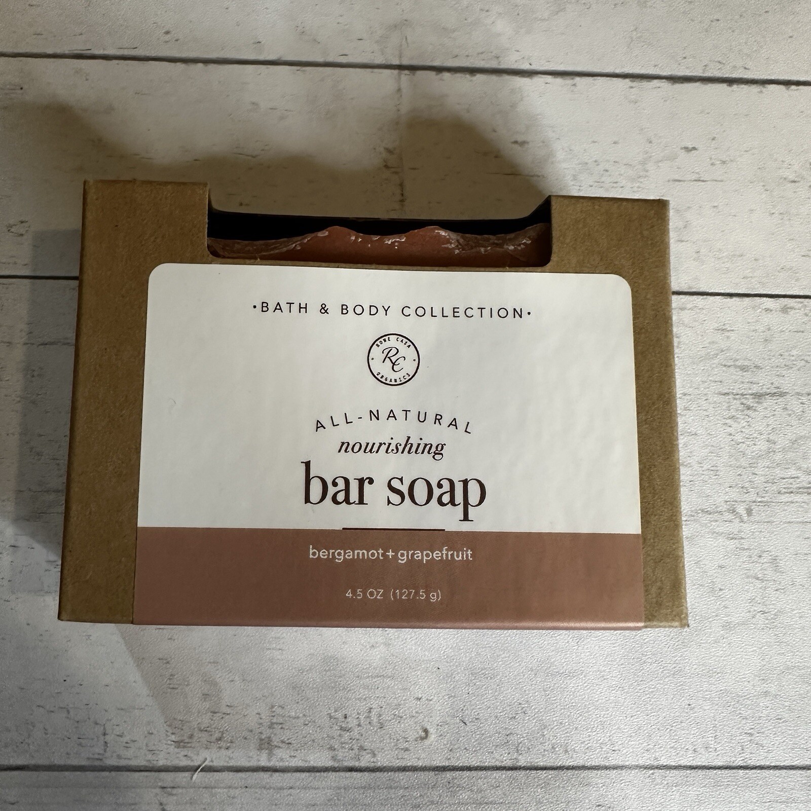 ROWE ORGANICS All Natural Nourishing BAR SOAP 4.5oz Bergamot + Grapefruit New