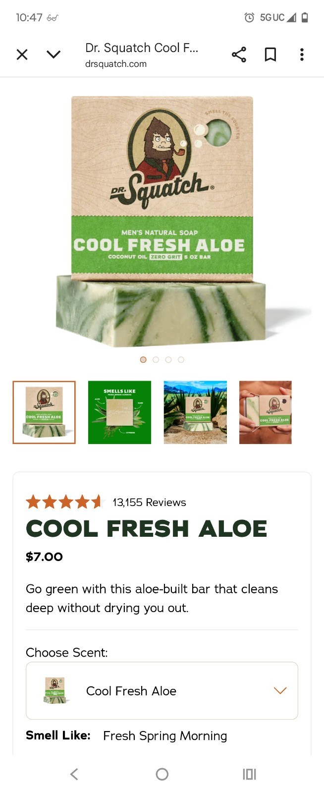 New Dr Squatch Soap 5 Pack Fresh Aloe