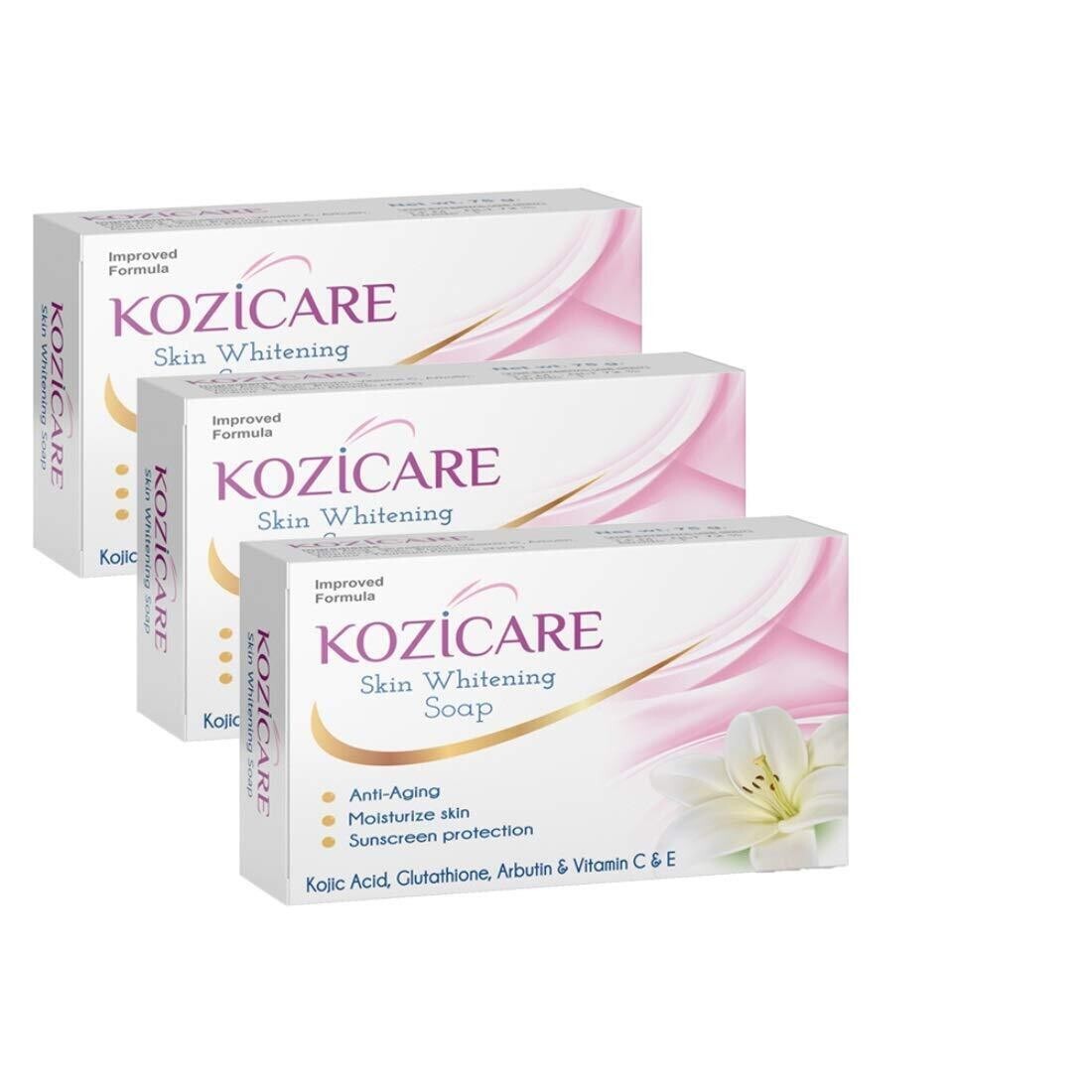 Pack Of 3 Kozicare Skin Lightening Kojic Acid Soap 75 Gm Anti-Ageing Soap