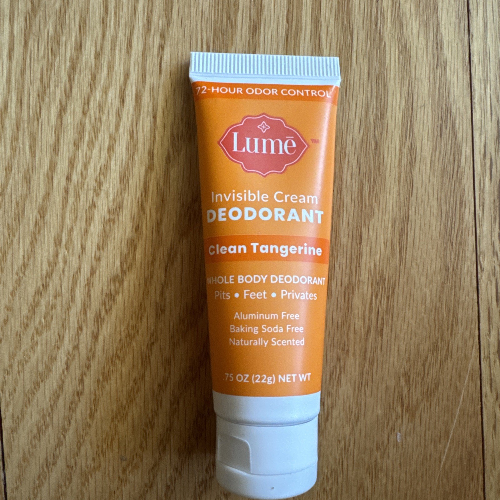 Lume CLEAN TANGERINE Invisible Cream Whole Body Deodorant .75oz Travel SEALED