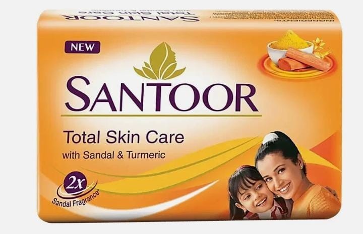 12X Santoor Sandal and Turmeric Soap – 100 Gram, FLAVOUR OF MYSORE SANDALWOOD