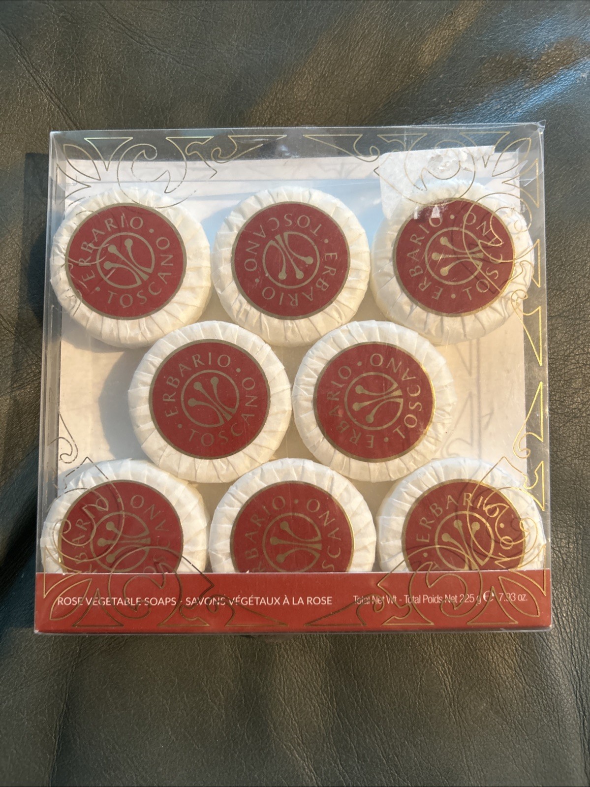 8 Rose Vegetable ERBARIO TOSCANO Round Decorative Bar Soaps Made in Italy