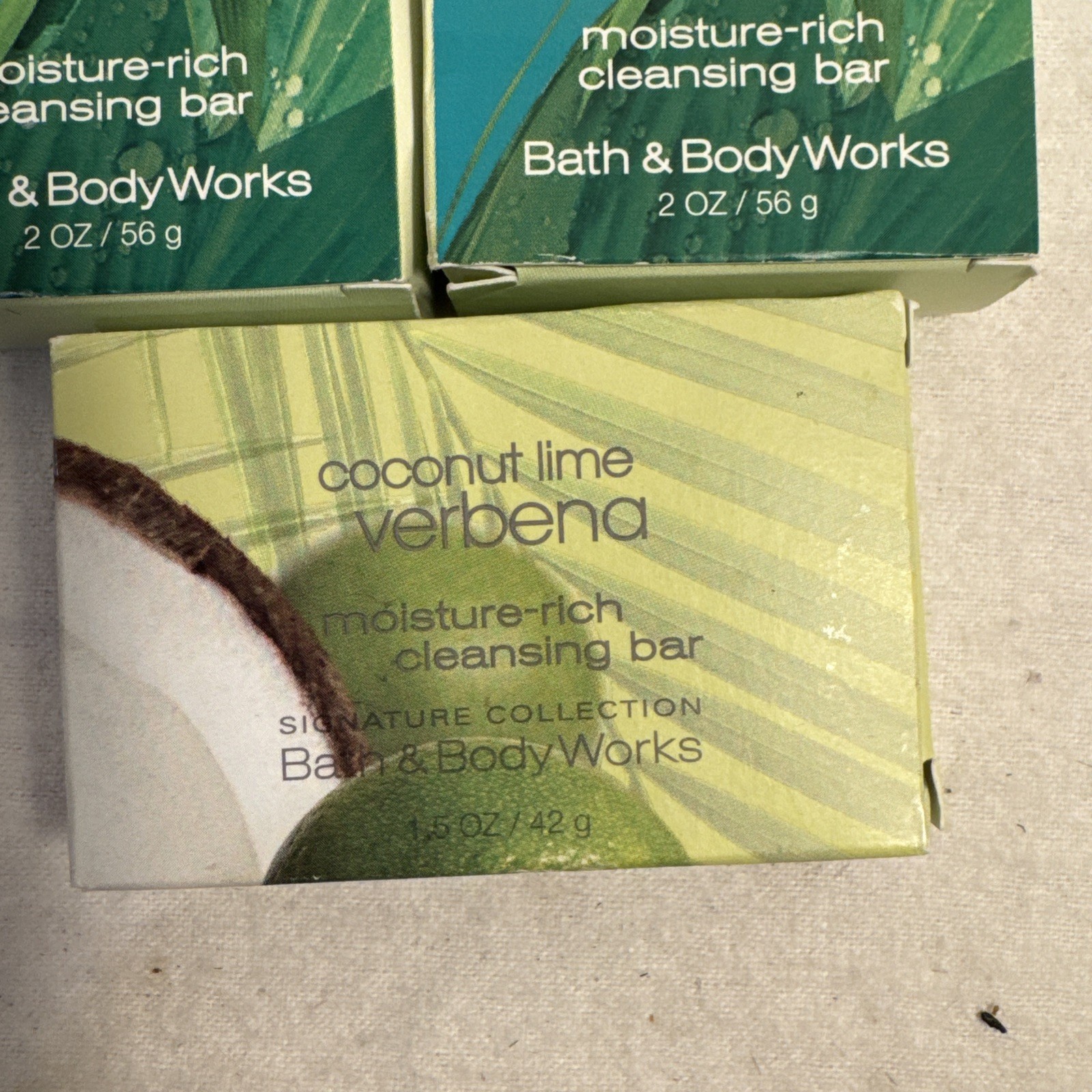 3 Bath & Body Works Coconut Lime Verbena Rain Kissed Leaves Moisture Rich Bar