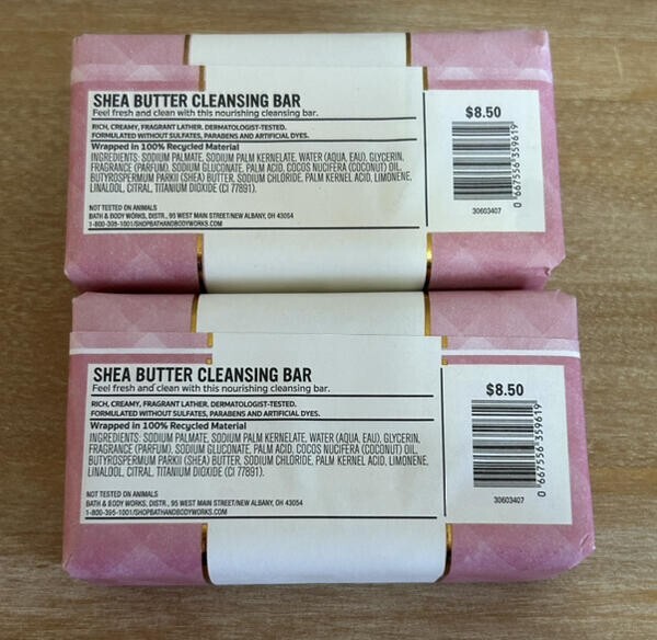 NEW BATH AND BODY WORKS 2 CHAMPAGNE TOAST SHEA BUTTER CLEANSING BARS 5 OZ EACH