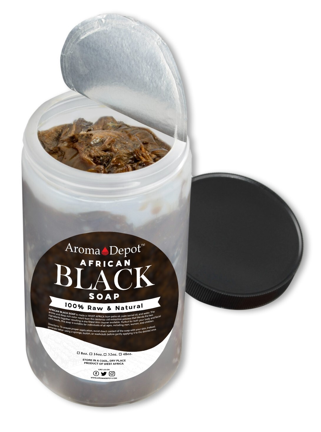 Raw African Black Soap Paste 2 lb. Natural 100% Pure Unrefined Face Body Hair