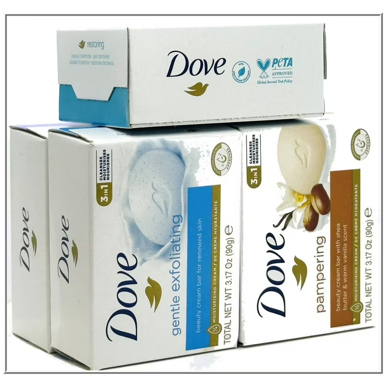 Dove, Gentle Pink / Rosa Beauty Bar Soap, Moisturizing Clean Body 3.17oz / 90g