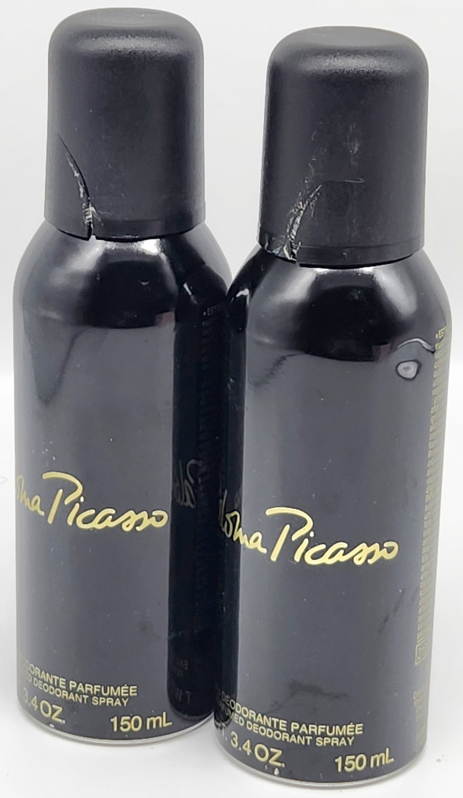 Paloma Picasso Perfumed Deodorant Spray For Women 2 x 3.4 fl oz Unbox,Top Broken